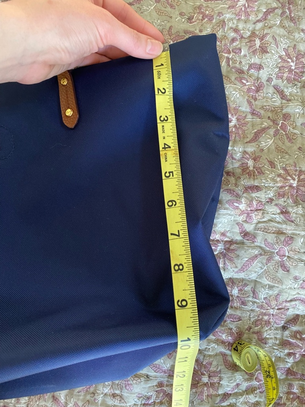 Ralph Lauren Navy Tote with Brown Leather Straps - Picture 9 of 12